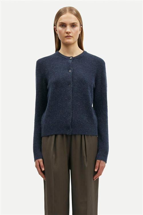 Samsøe Samsøe Nor Short Cardigan 7355 Kvinde Outer Space Sweaters Str XL - hos Magasin