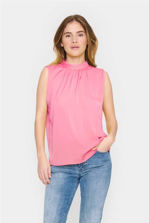 Saint Tropez Aileensz Top Kvinde Fuchsia Pink Toppe Regular Fit Str S - hos Magasin