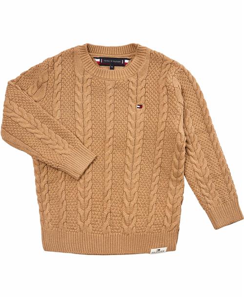 Tommy Hilfiger Essential Cable Sweater Str 4 år / 104 cm - Rbl Strik hos Magasin