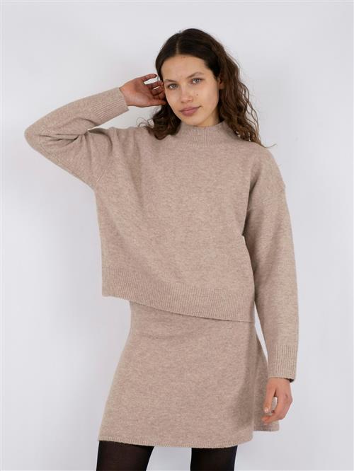 Neo Noir Paulina Knit Blouse Kvinde Sand Melange Sweaters Str 42 - hos Magasin