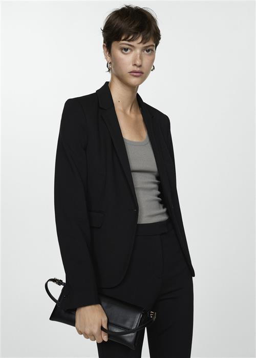 MANGO Suit Jacket With Pockets Kvinde Black Blazere Str 34 - hos Magasin