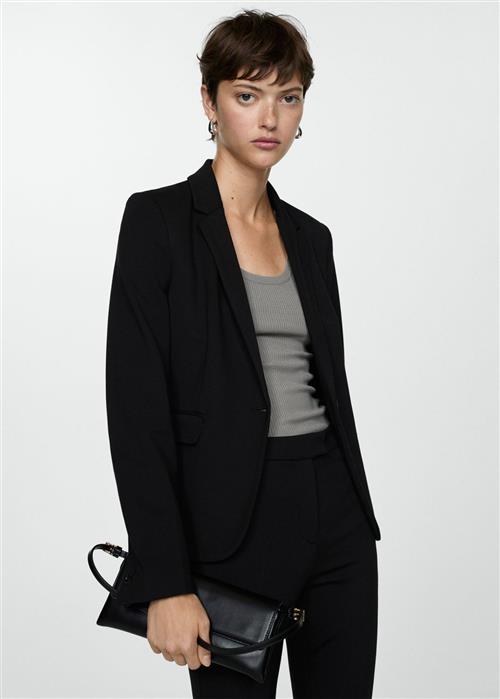 MANGO Suit Jacket With Pockets Kvinde Black Blazere Str 42 - hos Magasin