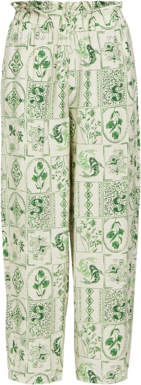 Object Objeli HW Pant 131 Kvinde Sandshell/vibrant Green Bukser Med Lige Ben Str 38 - hos Magasin