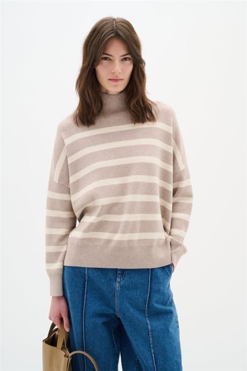 InWear Tenleyiw Turtleneck Pullover Kvinde Sandy Grey Melange/haze Sweaters Str S - hos Magasin