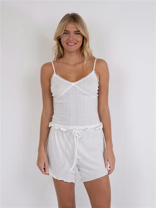 Neo Noir Lindsay Pointelle Top Kvinde White Toppe Str 40 - hos Magasin