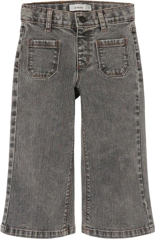 Lil' Atelier Nmfbella HW Wide Jeans 4544ms LIL Str 98 - Light Grey Denim Jeans Denim hos Magasin