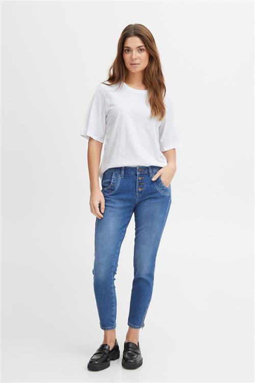 Se PULZ Jeans Pzbrit 0neck Tshirt Kvinde 110601 Kortærmede T-shirts Str XXL - hos Magasin ved Magasin