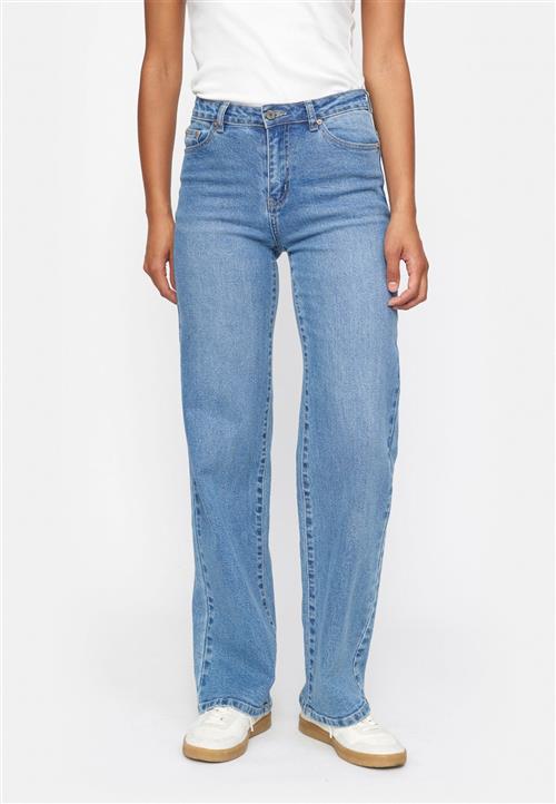 Se Soft Rebels Srwilla Midwaist Wide Jeans Kvinde True Blue Boyfriend Jeans Regular Fit Str L - hos Magasin ved Magasin