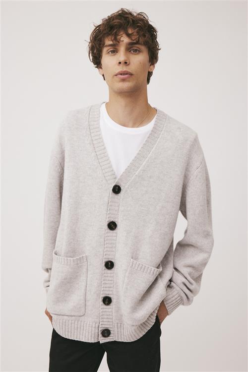 Magasin du Nord Collection Magasin Ethan 1 RWS Cashmere & Uldmix Mand Light Grey Melange Cardigans Str XXXL Cashmere