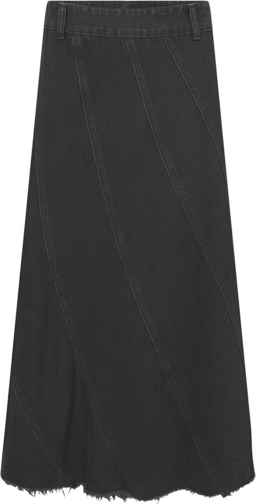 HUNKØN Mette Denim Skirt Kvinde Black Maxi Nederdele Str S Denim - hos Magasin