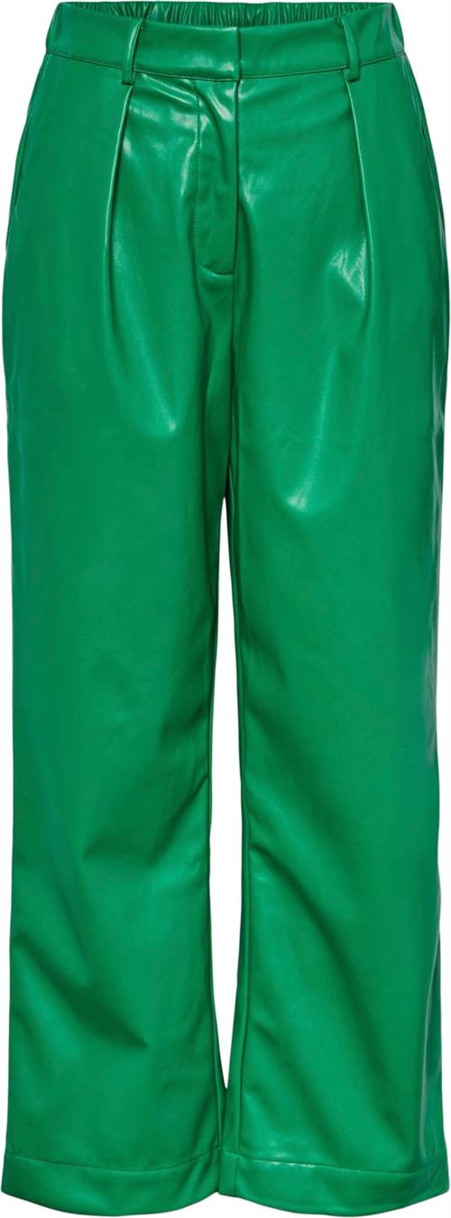 Se Pieces Pcgilli HW Ankle Pants D2D DMO Kvinde Simply Green Læderbukser Str M - hos Magasin ved Magasin