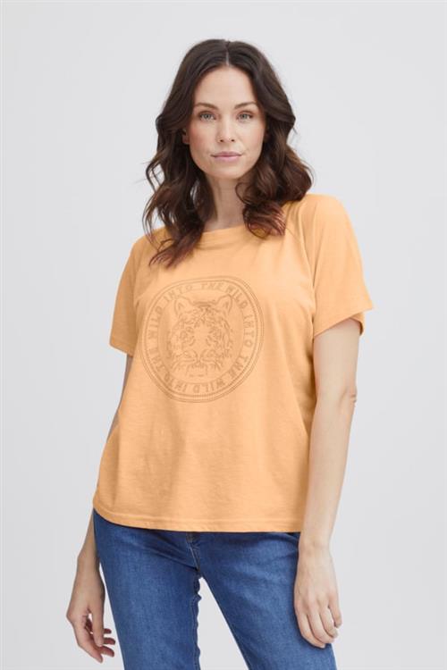 Fransa Frelina TEE 2 Kvinde Apricot Wash Mix Kortærmede T-shirts Str XL - hos Magasin