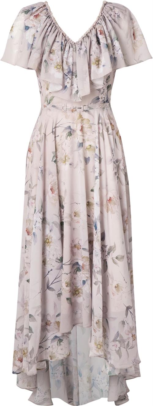 Ida Sjöstedt Caroline Dress Kvinde Light Grey Floral Maxi Kjoler Str 38 - hos Magasin