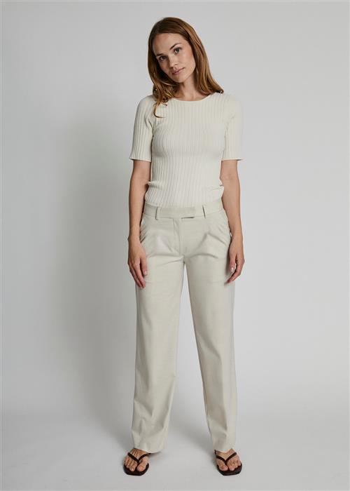 Bruun & Stengade BS Louise Suit Pants Kvinde Sand Bukser Med Lige Ben Str 34 - Polyester hos Magasin