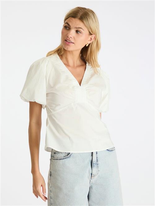 Neo Noir Irina Poplin Blouse Kvinde White Langærmede Bluser Str 42 - hos Magasin