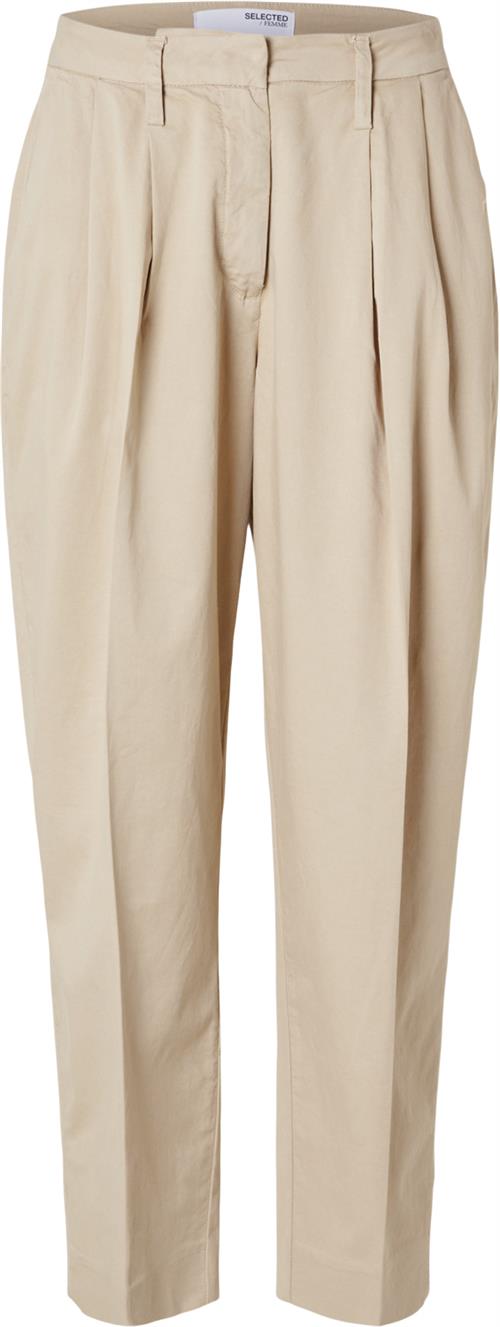 Selected Femme Slfbenedicte HW Barrel Pant Kvinde Humus Bukser Med Lige Ben Str 40 - hos Magasin