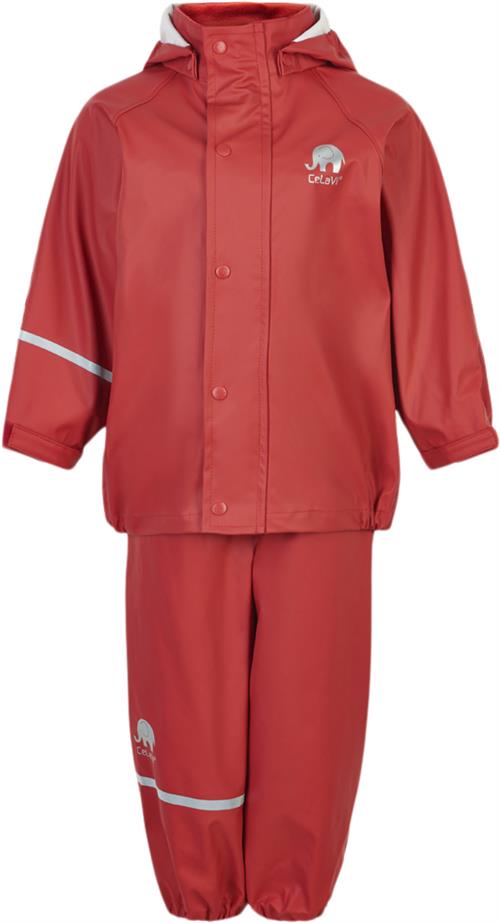 CeLaVi Basic Rainwear set Solid PU Str 90 Unisex - Baked Apple Regntøj hos Magasin