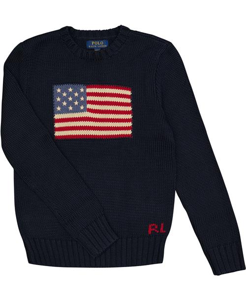 Polo Ralph Lauren Combed Cottonflag CN Swtr-tp-swt Str S - Blå Strik hos Magasin