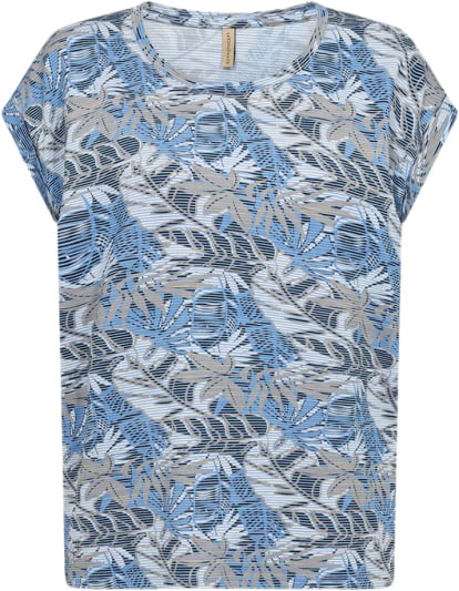 soyaconcept Scgalina 38 Kvinde 6245c Crystal Blue Combi Kortærmede T-shirts Str XL - Polyester hos Magasin