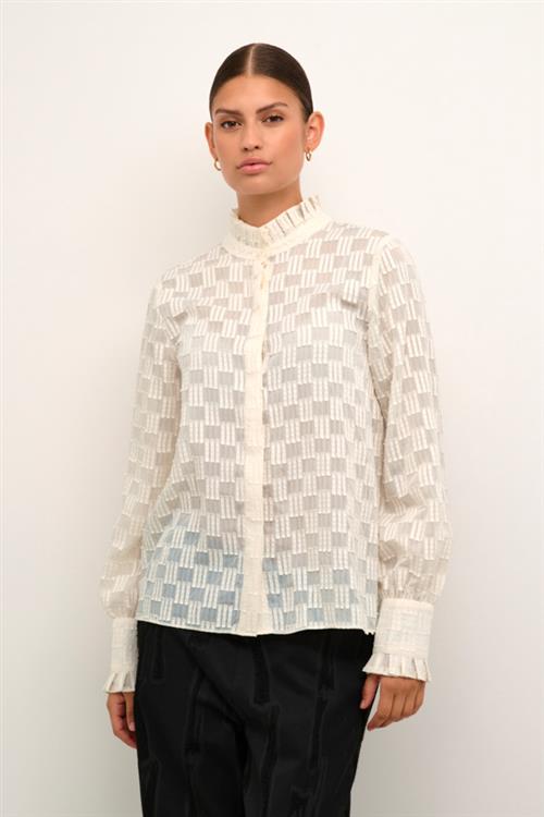 Karen by Simonsen Maggakb Blouse Kvinde Egret Langærmede Bluser Str 36 - hos Magasin