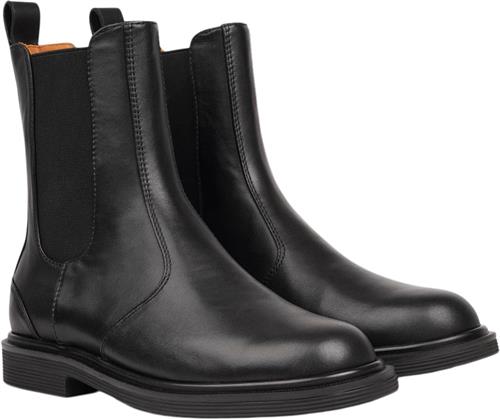 Lovelies Felline Ankle Boots With Elastic Kvinde Black Mat Ankelstøvler Str 41 - Læder hos Magasin