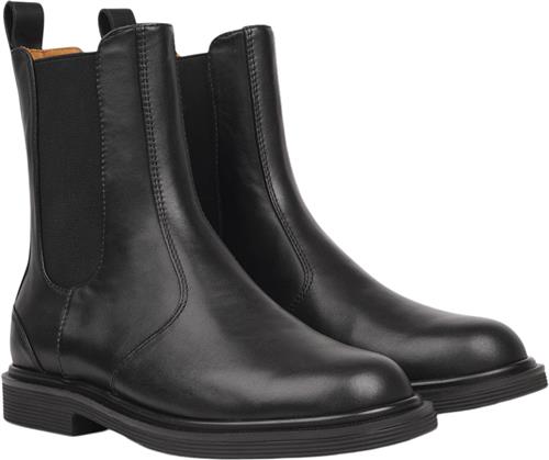 Lovelies Felline Ankle Boots With Elastic Kvinde Black Mat Ankelstøvler Str 39 - Læder hos Magasin