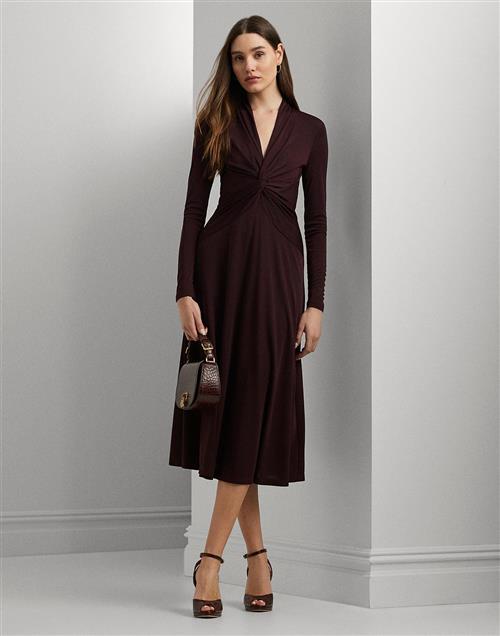 Lauren Ralph Lauren STR Matte Jerseylsl-dad Kvinde Pinot Noir Midi Kjoler Str 40 - hos Magasin