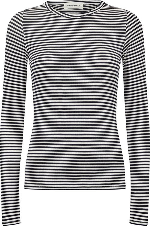 Sofie Schnoor Tshirt Long Sleeve Kvinde Navy Striped Langærmede T-shirts Str S - hos Magasin