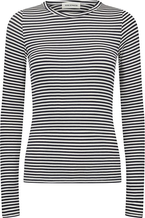 Se Sofie Schnoor Tshirt Long Sleeve Kvinde Navy Striped Langærmede T-shirts Str M - hos Magasin ved Magasin