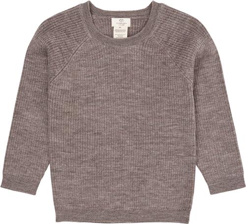 Copenhagen Colors Merino Classic RIB Blouse Kvinde Natural Melange Sweaters Str 104 Merino - hos Magasin