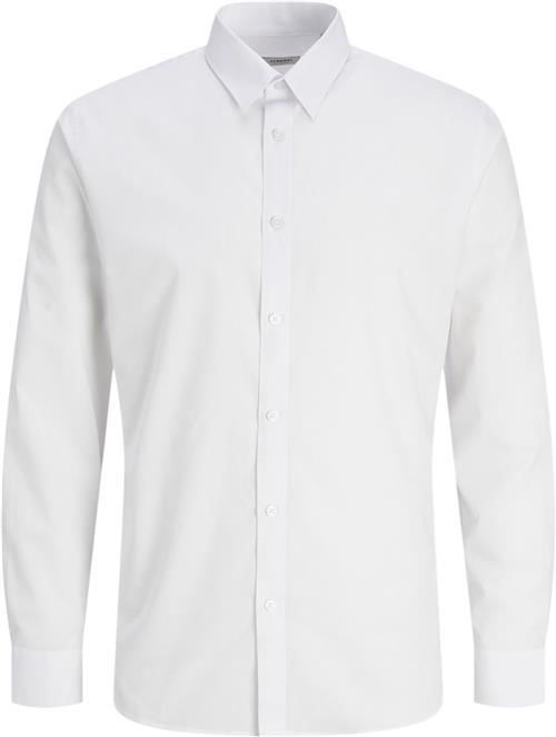 JJ-REBEL Jrebgavin Solid Shirt LS Noos Kvinde White Skjorter Slim Fit Str L - hos Magasin