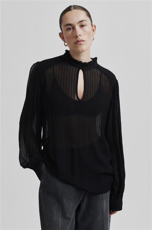 Second Female Vitta Blouse Kvinde Black Langærmede Bluser Str XS - Viskose hos Magasin