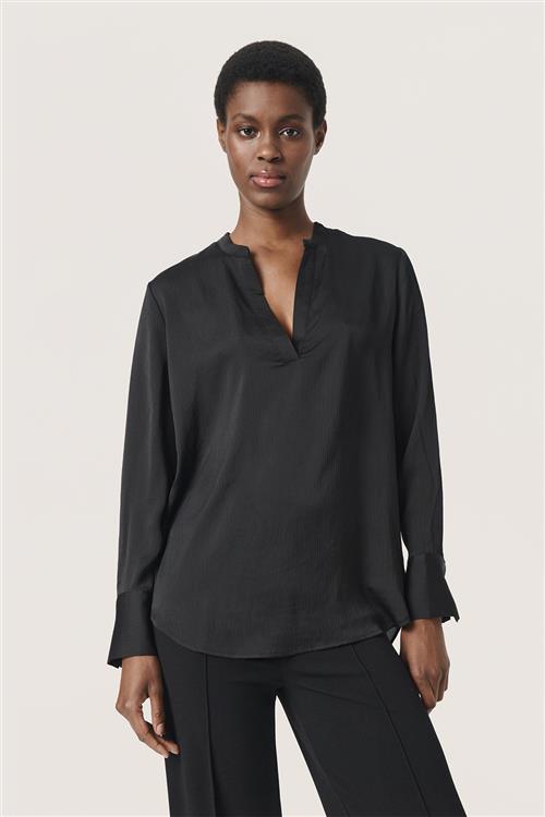 Soaked in Luxury Slparis Shirt Blouse LS Kvinde Black Langærmede Bluser Classic Fit Str XS - hos Magasin