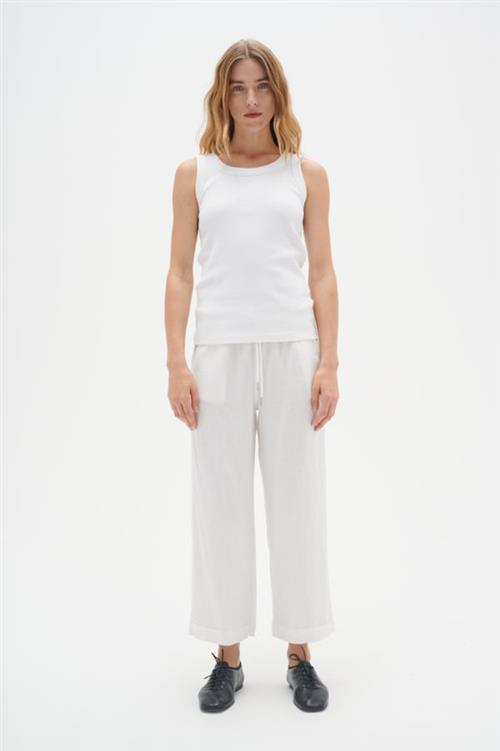 InWear Drizaiw Culotte Kvinde Pure White Hørbukser Casual Fit Str 34 - hos Magasin