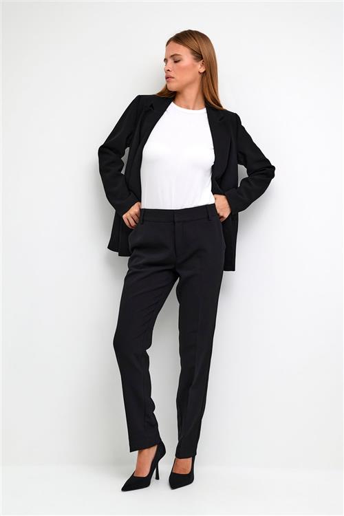 Se My Essential Wardrobe 26 THE Tailored Straight Pant Kvinde Black Bukser Med Smalle Ben Str 46 - hos Magasin ved Magasin