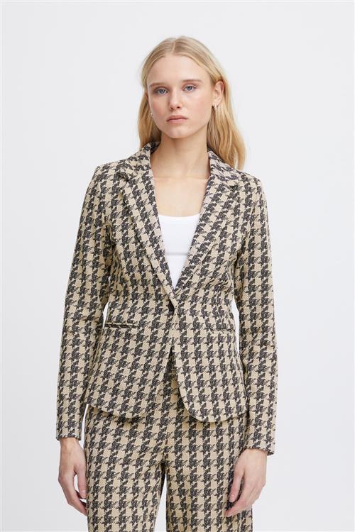 ICHI Ihkate Houndstooth BL Kvinde Doeskin Houndstooth Blazere Str XS - hos Magasin