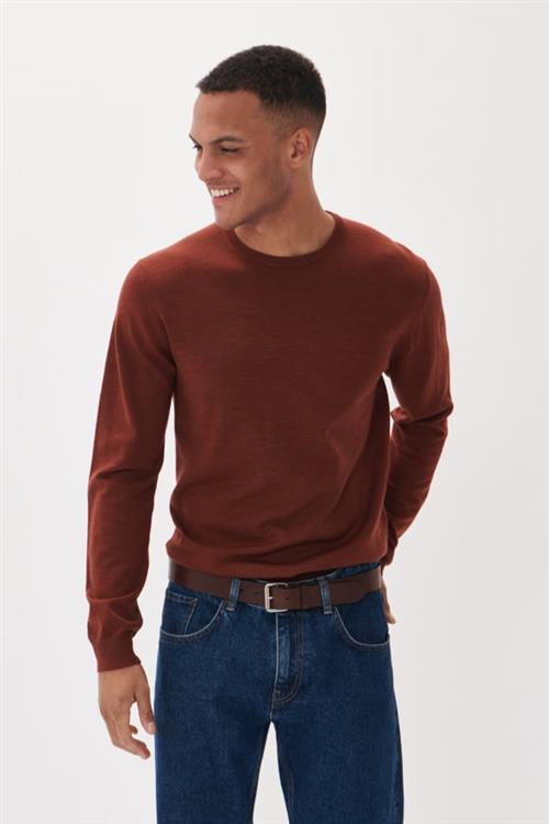 Se Matinique Margrate Merino Mand Cambridge Brown Melange Sweaters Regular Fit Str XL Merino - hos Magasin ved Magasin