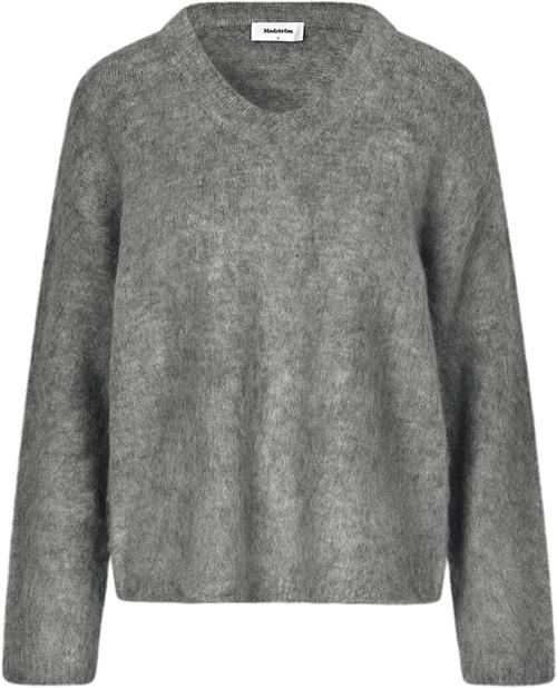 Modström Kanemd Vneck Kvinde Dark Grey Melange Sweaters Str S - hos Magasin