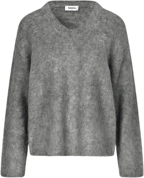 Modström Kanemd Vneck Kvinde Dark Grey Melange Sweaters Str M - hos Magasin