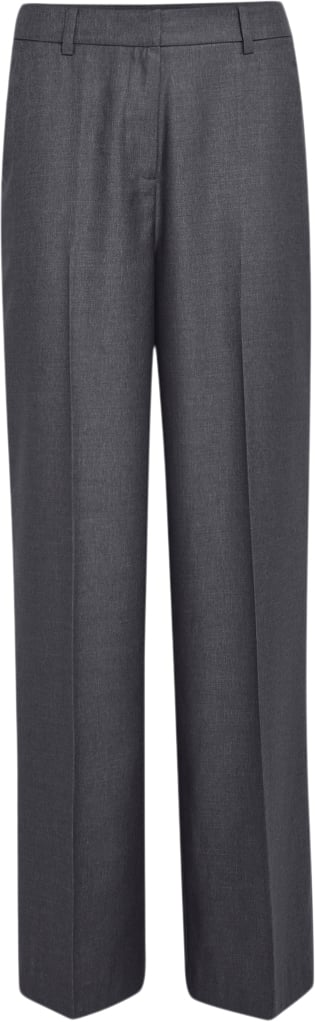 Minus Delvia High Waisted Straight Leg Pant Kvinde Nine Iron Gray Melange Bukser Med Lige Ben Str 42 - hos Magasin