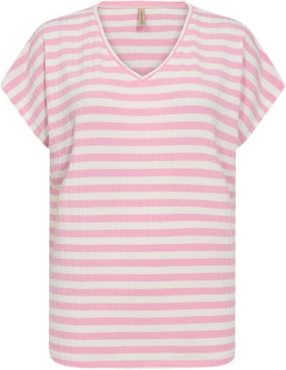 soyaconcept Sckaiza 3 Kvinde 4615c Pink Combi Kortærmede T-shirts Str XS - Polyester hos Magasin