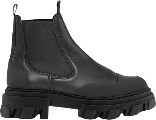 Ganni Cleated Low Chelsea Boot Black Stit Kvinde Black Vinterstøvler Str 40 - hos Magasin