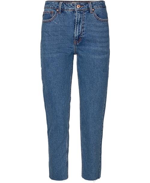 ONLY Onlemily HW ST RAW ANK DB MAE 0005 Kvinde Dark Blue Denim Straight Jeans Str W30/L34 - hos Magasin