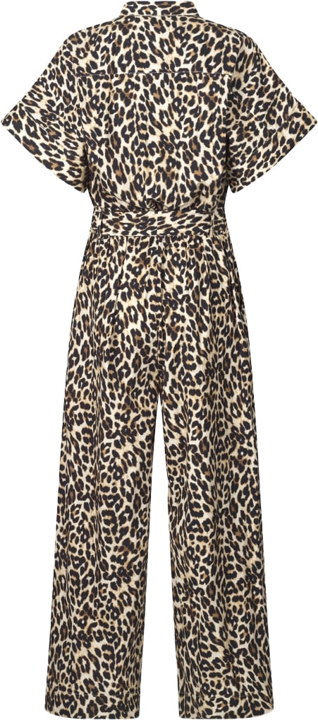 Lollys Laundry Mathildell Jumpsuit SS Kvinde Leopard Print Buksedragter Str L - hos Magasin