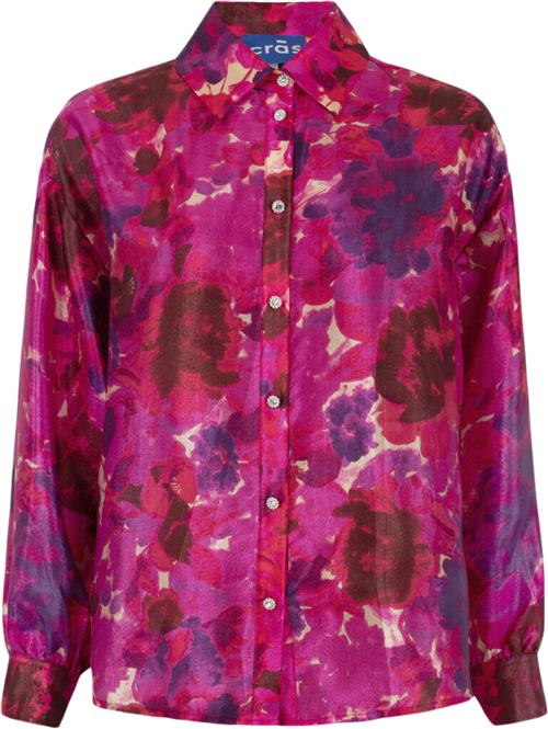 Cras Ginacras Shirt Kvinde Pink Garden Langærmede Skjorter Loose Fit Str 44 - Polyester hos Magasin