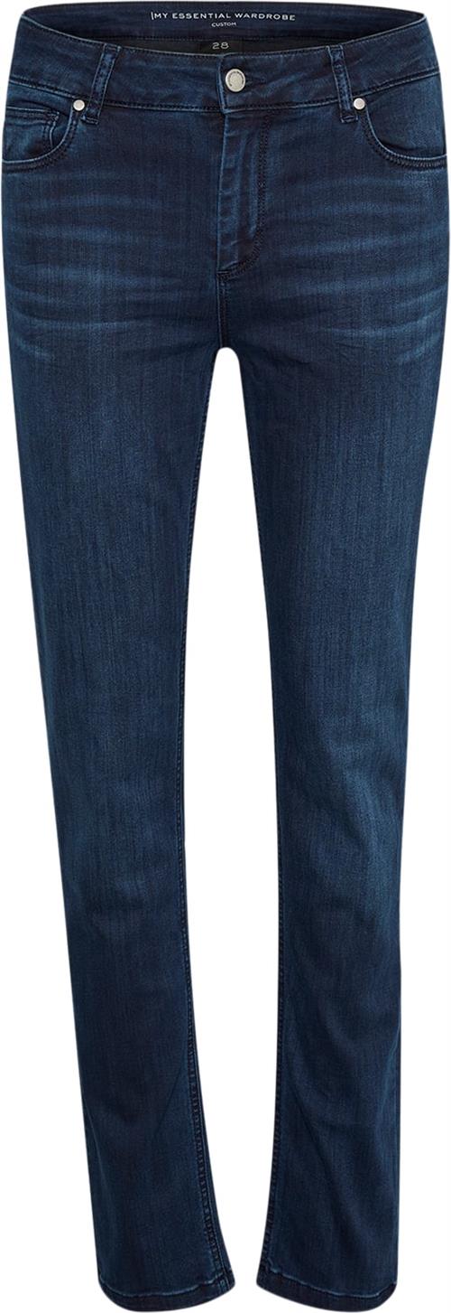 My Essential Wardrobe 33 THE Celina 100 High Straight Y Kvinde Dark Blue Wash Skinny Jeans Straight Fit Str 28/32 - hos Magasin