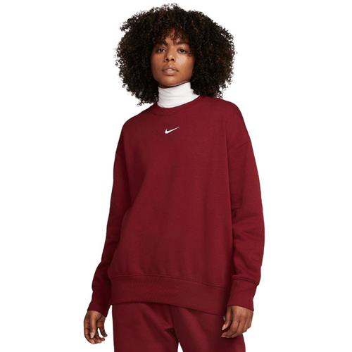 Nike Sportswear Phoenix Fleece Oversized Sweatshirt Kvinde Sail/black Sweatshirts Str XS - Bomuld hos Magasin