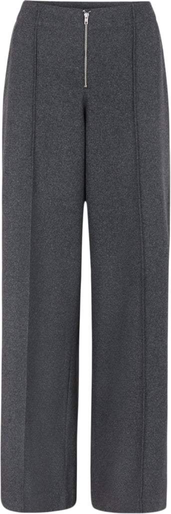 esmé studios Esbez Wool Pants GRS Kvinde Gray Melange Bukser Med Lige Ben Str M - hos Magasin