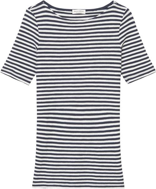 Marc O’Polo Tshirt, Short Sleeve, Boat Neck, s Kvinde Multi/night Sky Kortærmede T-shirts Str XS - hos Magasin