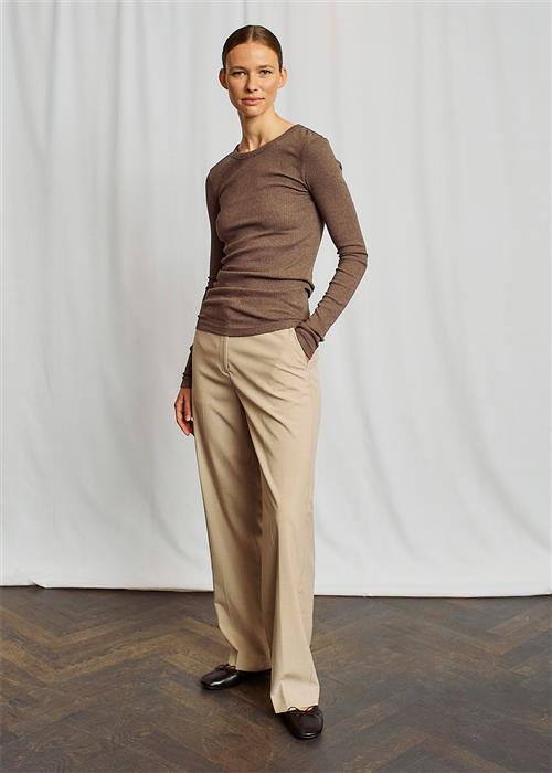 Bruun & Stengade BS Margrethe Regular Fit Top Kvinde Brown Toppe Str S - hos Magasin